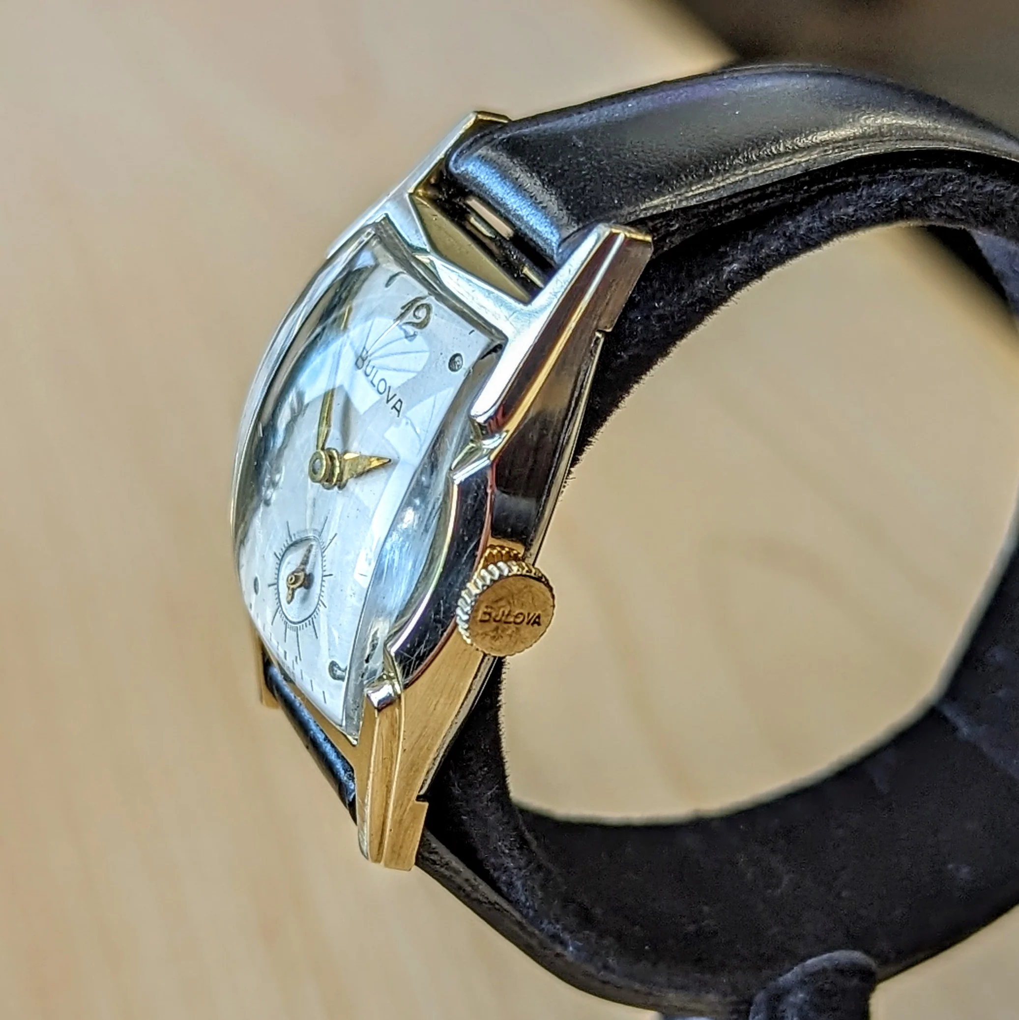 1956 BULOVA Gedney Watch 17 Jewels Cal. 11AC Fancy Tonneau Case Swiss Wristwatch - Image 5