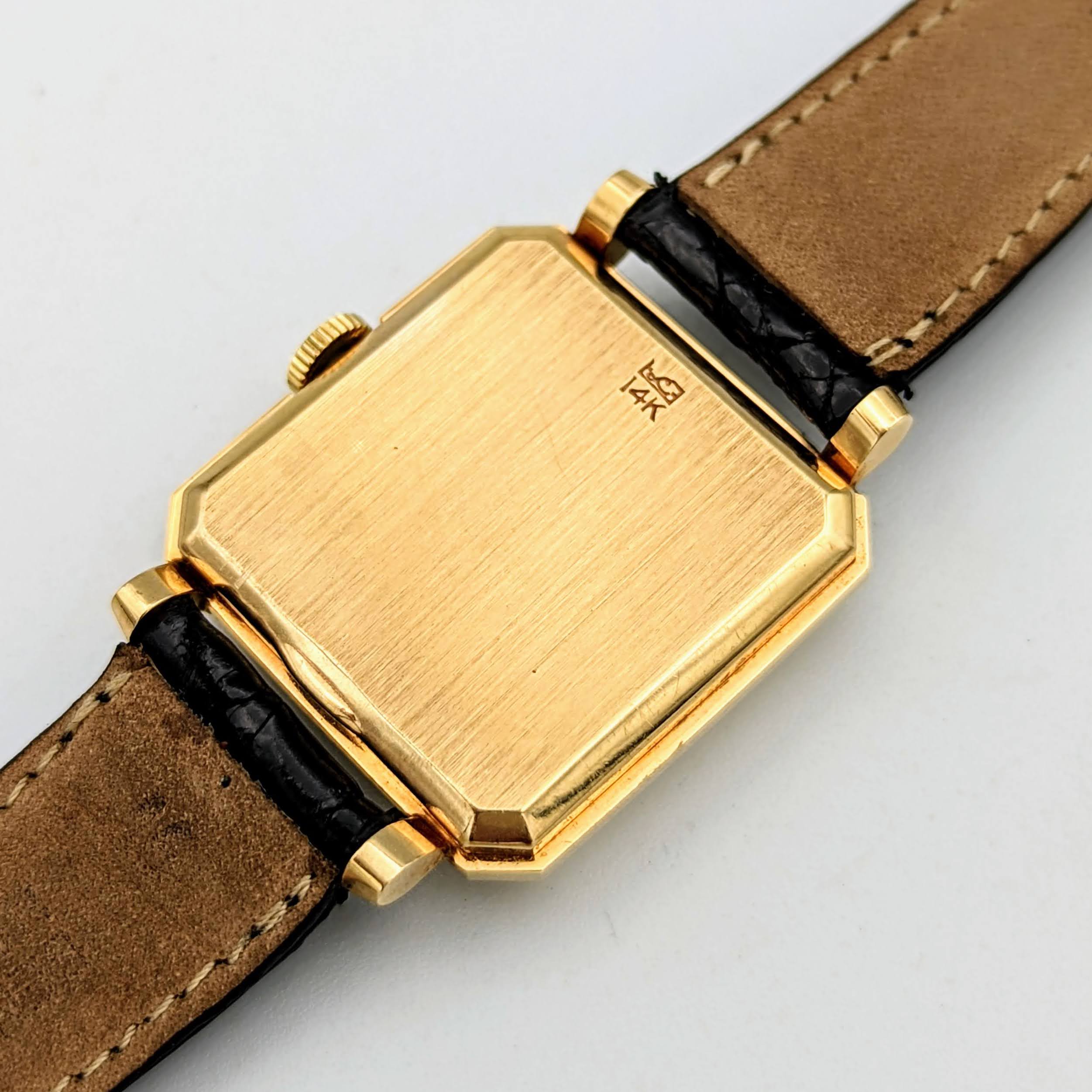 LONGINES President Garfield Watch Diamond Dial 14K GOLD Cal. 23Z Wristwatch - Image 15