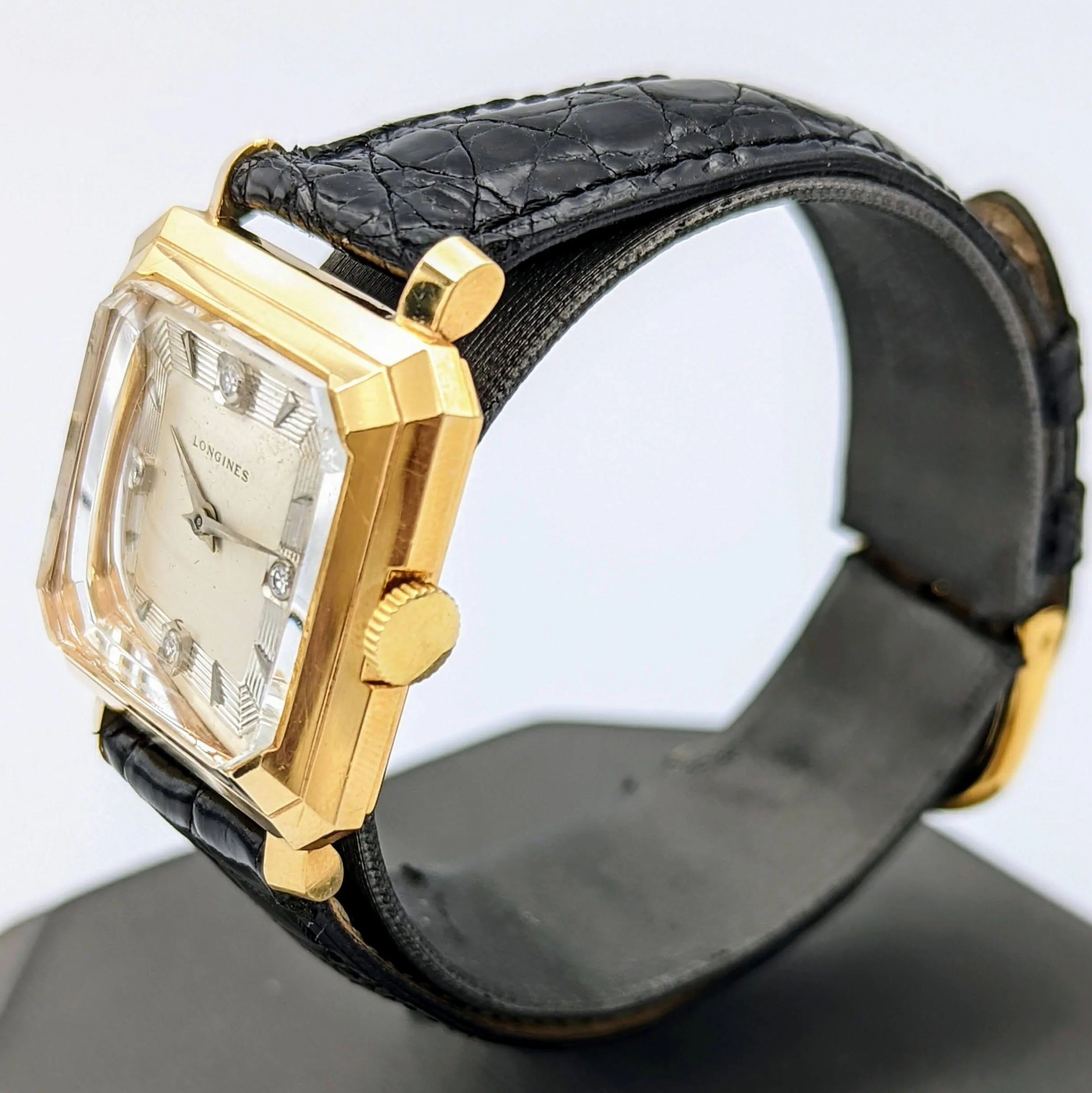 LONGINES President Garfield Watch Diamond Dial 14K GOLD Cal. 23Z Wristwatch - Image 9