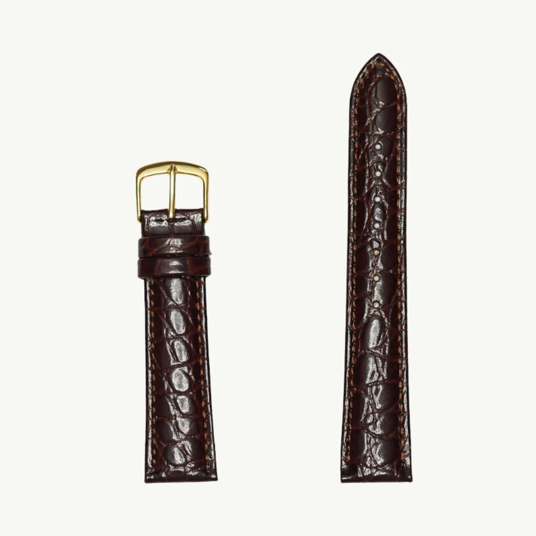 MS717 - Crocodile Grain Genuine Italian Leather - Hadley Roma Watch Strap - Image 3