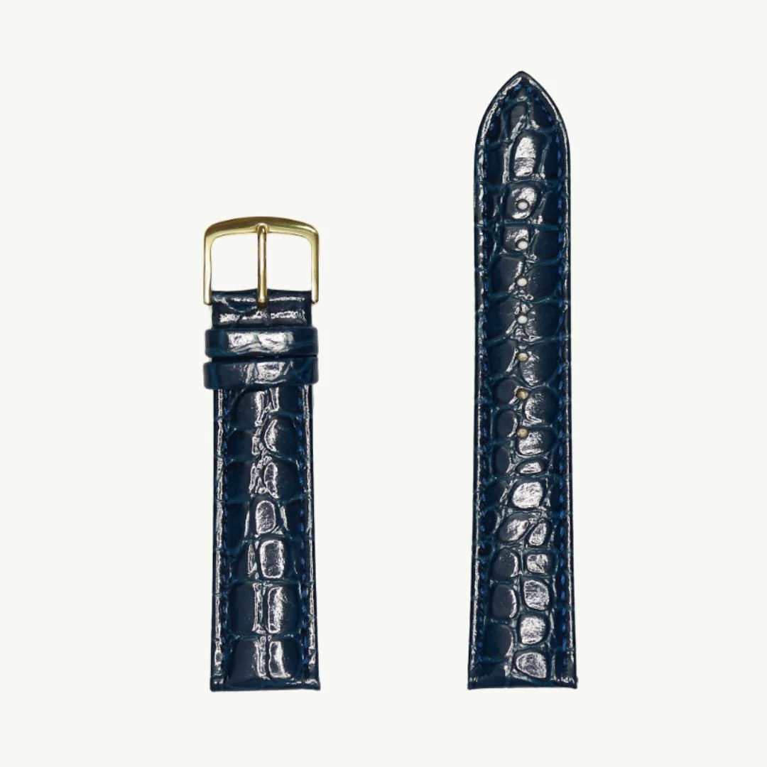 MS717 - Crocodile Grain Genuine Italian Leather - Hadley Roma Watch Strap - Image 5