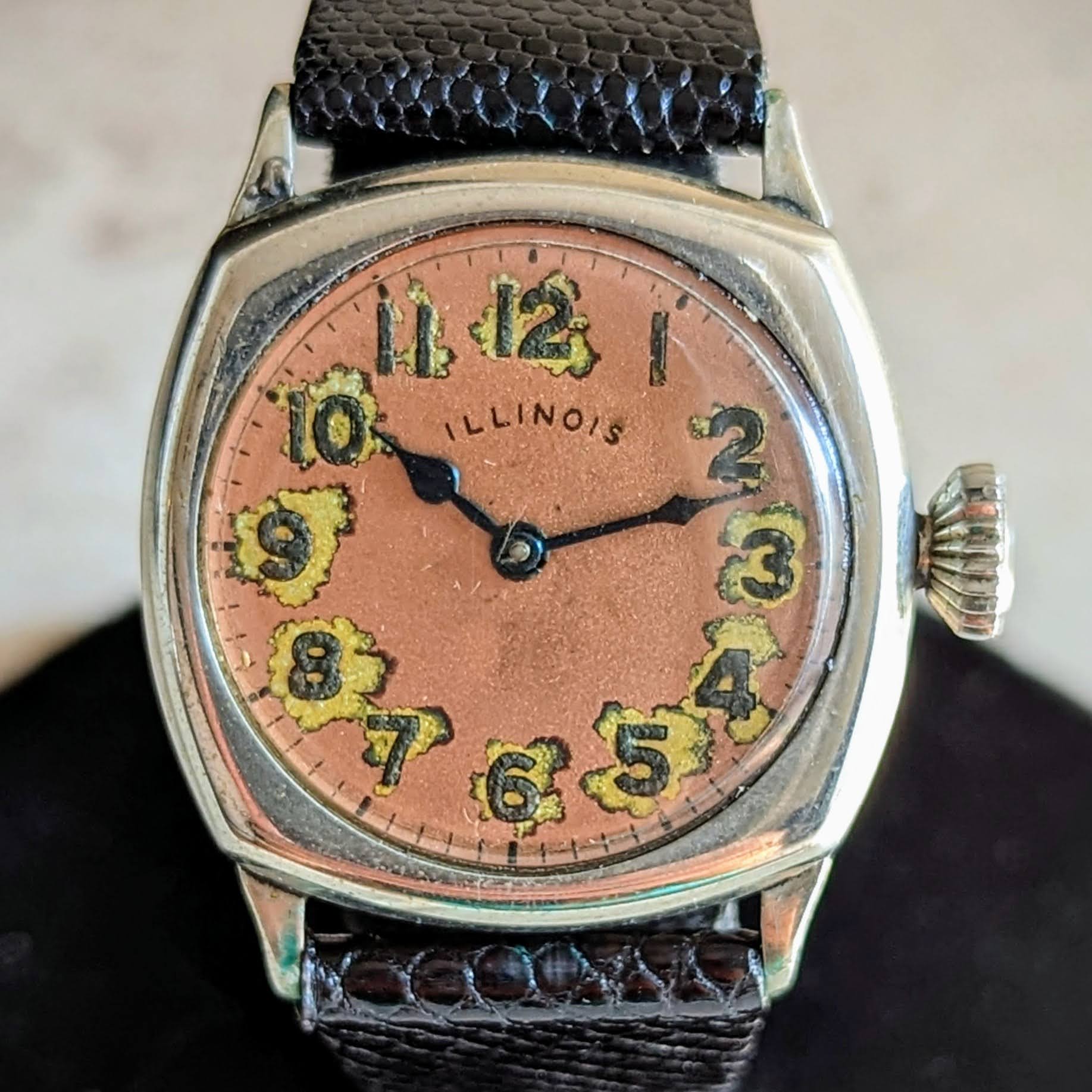 Vintage 1916 ILLINOIS Cushion Case Watch Movement grade 24 Manual Wristwatch - Image 3